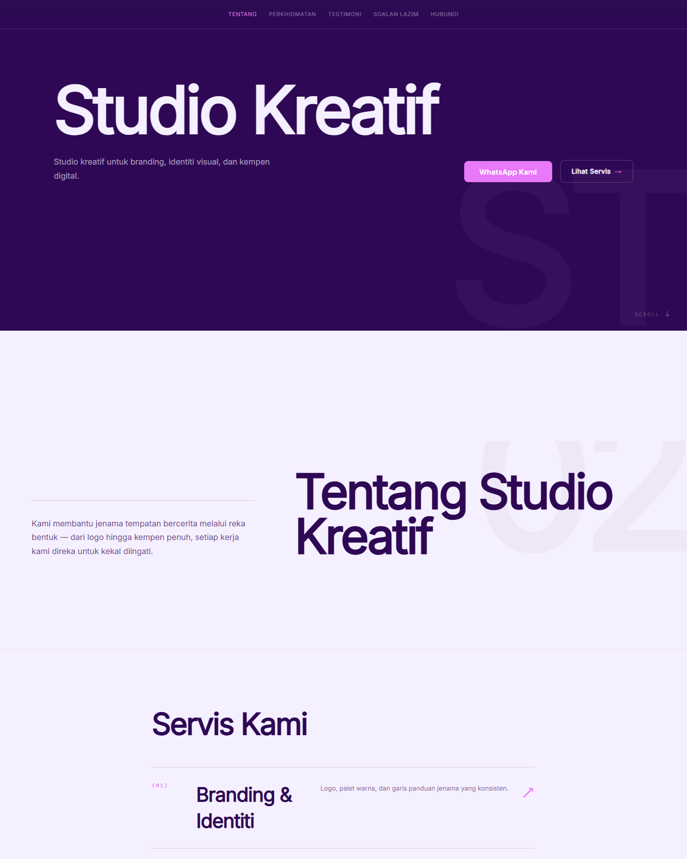 KadMeHQ image-led Site preview showing gallery structure